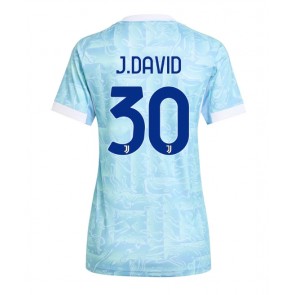 Juventus Jonathan David #30 Vieraspaita Naisten 2025-26 Lyhythihainen